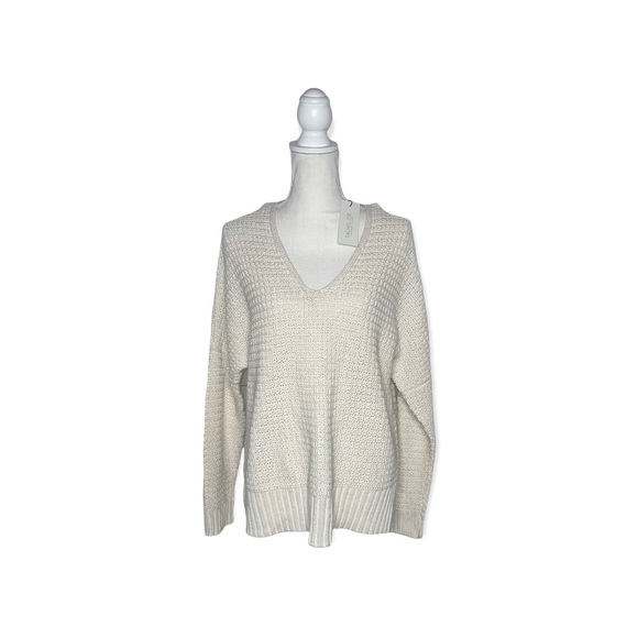 RACHEL ZOE Ivory Relaxed Hooded Sweater M NWT - Picture 11 of 15